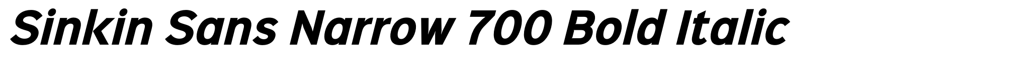 Sinkin Sans Narrow 700 Bold Italic image